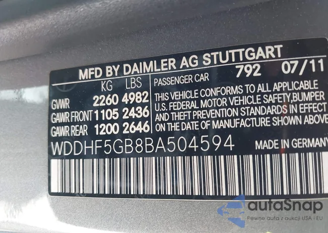 WDDHF5GB8BA504594: 43169538