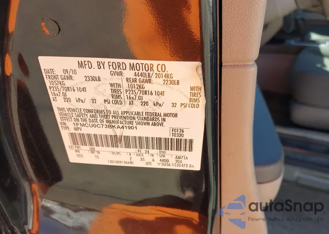 1FMCU0C73BKA41901: 43168603