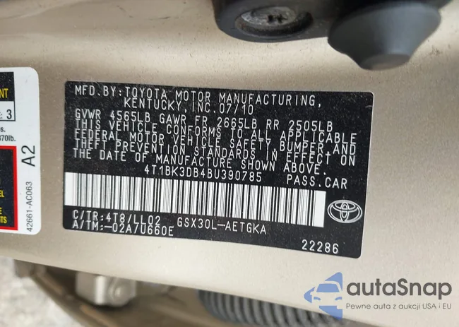 4T1BK3DB4BU390785: 43168752