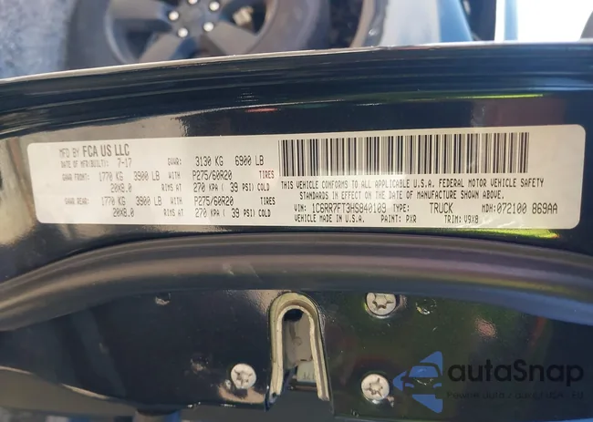 1C6RR7FT3HS840109: 43168913