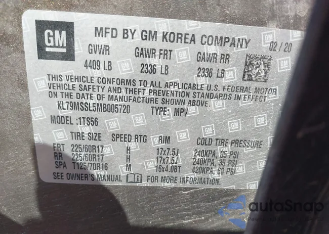 KL79MSSL5MB005720: 43168965