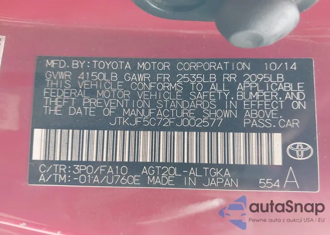 JTKJF5C72FJ002577: 43168992