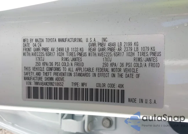 7MMVABAM2RN218652: 43170009