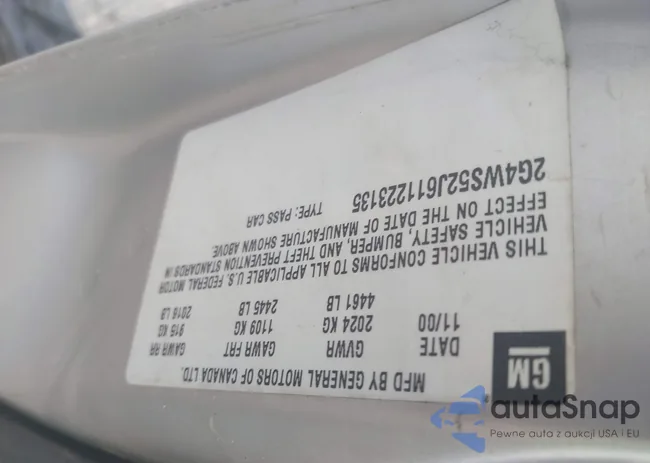 2G4WS52J611223135: 43170032