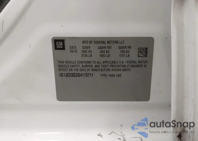 1G1JC5SG2G4110711: 43170103