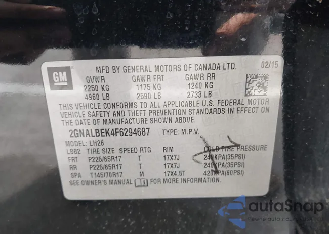 2GNALBEK4F6294687: 43170153