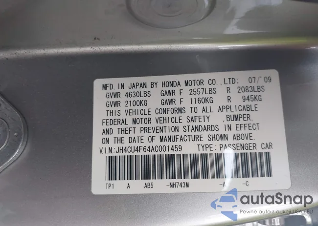 JH4CU4F64AC001459: 43170345