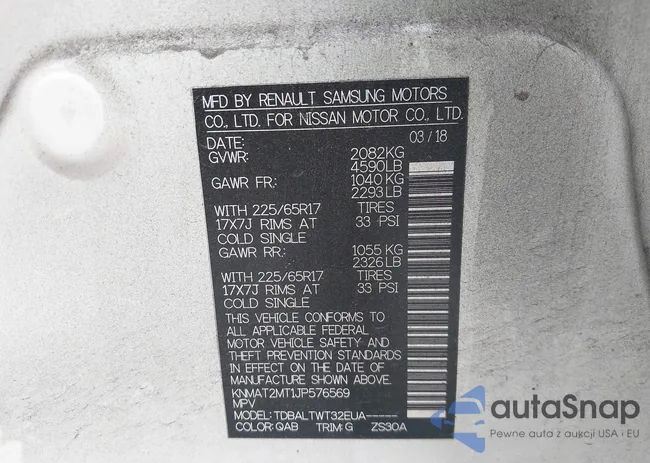 KNMAT2MT1JP576569: 43170399