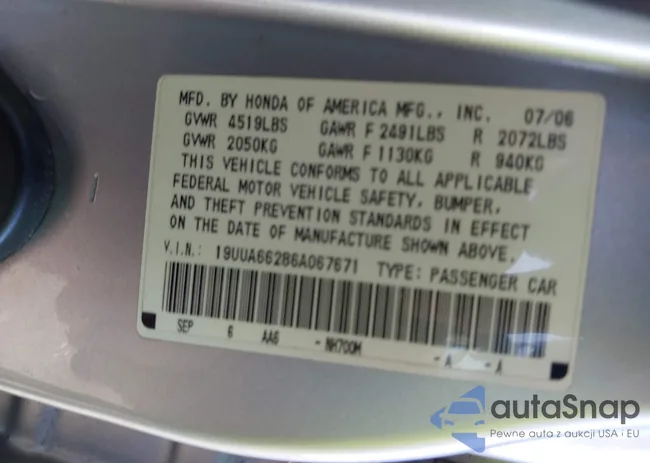 19UUA66286A067671: 43170520