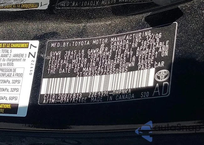 2T1KR32E77C650985: 43170526