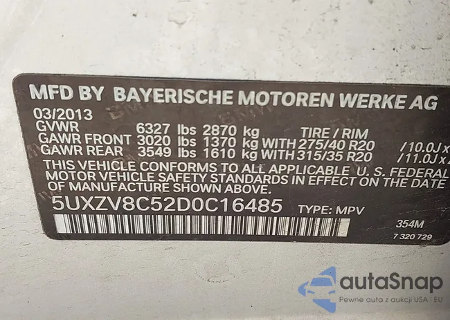 5UXZV8C52D0C16485: 43170532