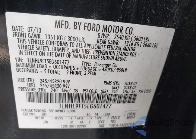 1LNHL9FT5EG601477: 43169658