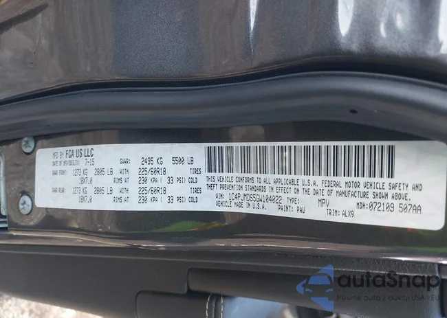 1C4PJMDS5GW104022: 43169690