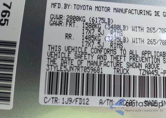 3TYLE5JN7RT059681: 43169694