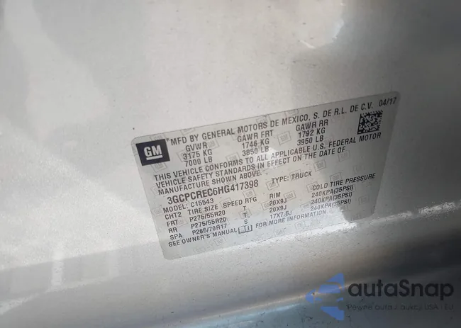 3GCPCREC6HG417398: 43169714