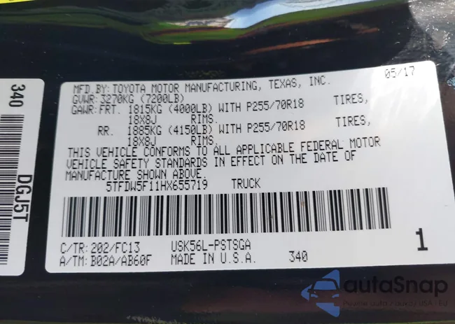 5TFDW5F11HX655719: 43169736