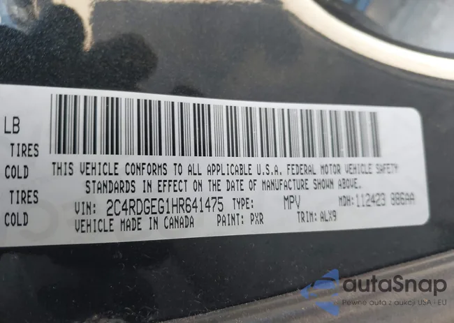 2C4RDGEG1HR641475: 43169760