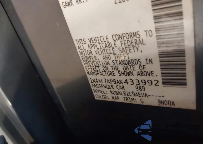 1N4AL2AP9AN433992: 43169941