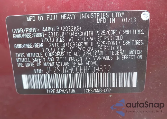 JF2SJAHC0EH409832: 43169982