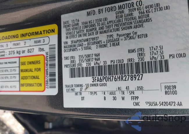 3FA6P0H76HR278927: 43171038