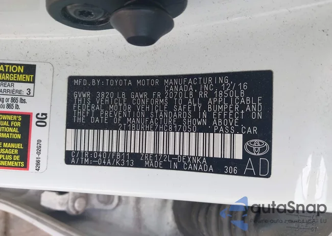 2T1BURHE7HC817050: 43171051