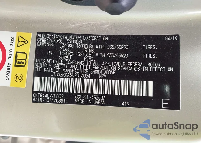 JTJGZKCA8K2013054: 43171089