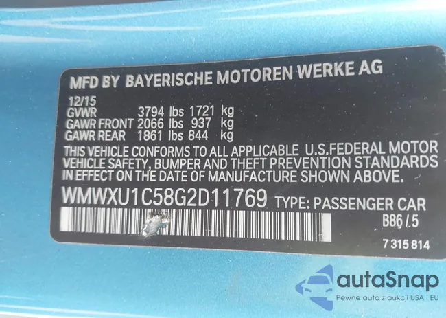 WMWXU1C58G2D11769: 43171172