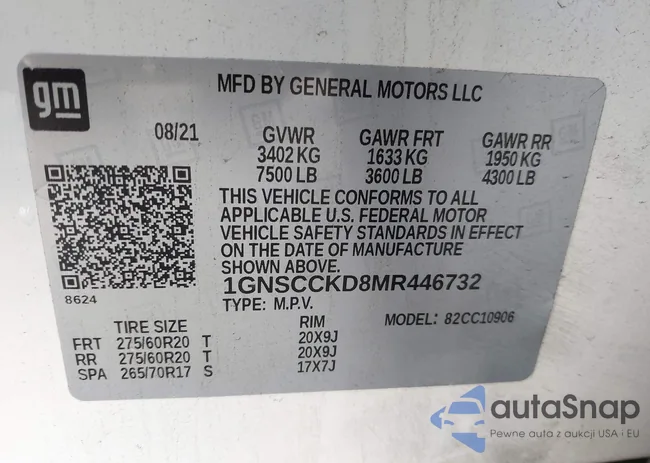 1GNSCCKD8MR446732: 43171245