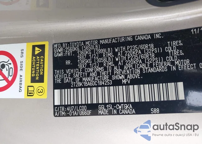 2T2BK1BA6DC184253: 43171417