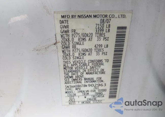 5N3AA08D78N902963: 43171482