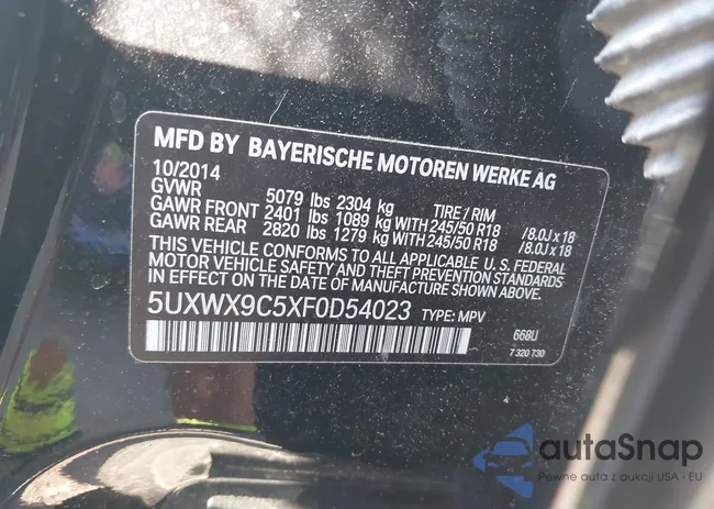 5UXWX9C5XF0D54023: 43171564