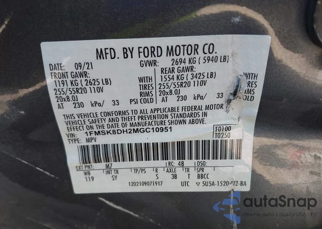 1FMSK8DH2MGC10951: 43170654