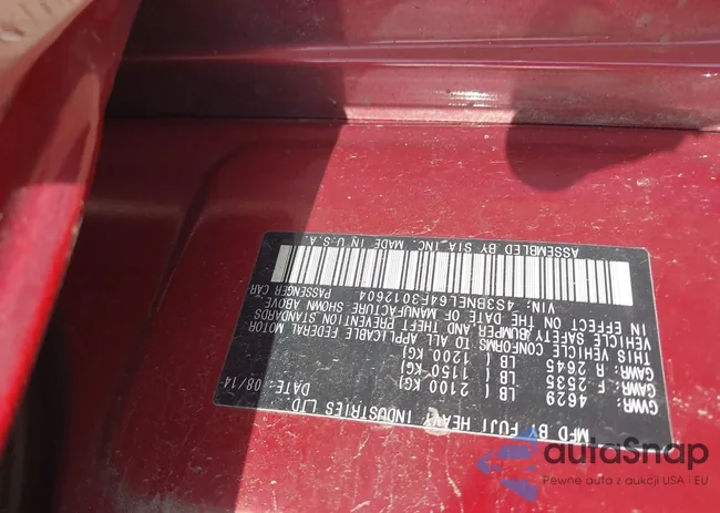 4S3BNEL64F3012604: 43170710