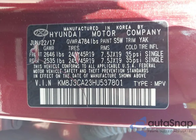 KM8J3CA23HU537801: 43170875