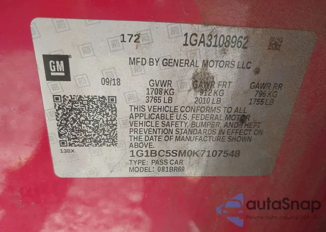 1G1BC5SM0K7107548: 43170884