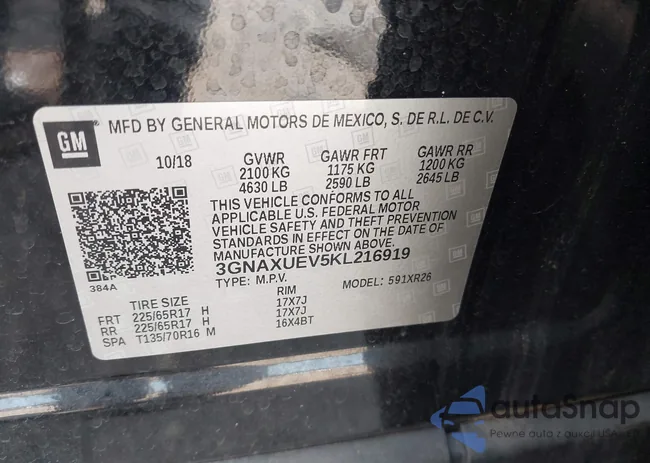 3GNAXUEV5KL216919: 43170970