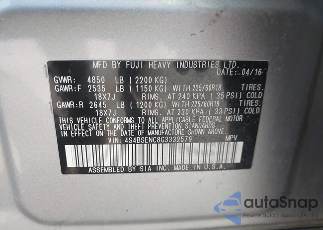 4S4BSENC8G3332579: 43171999