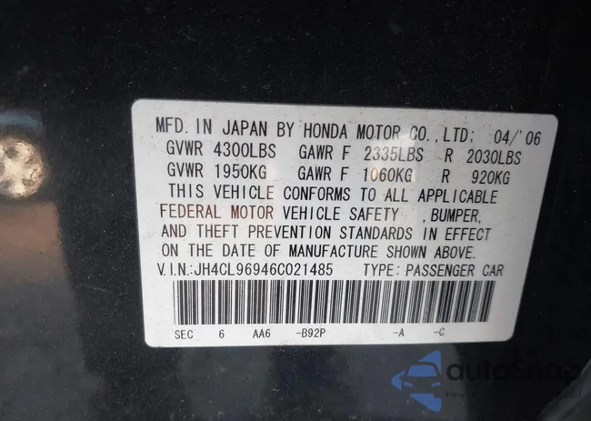 JH4CL96946C021485: 43172133