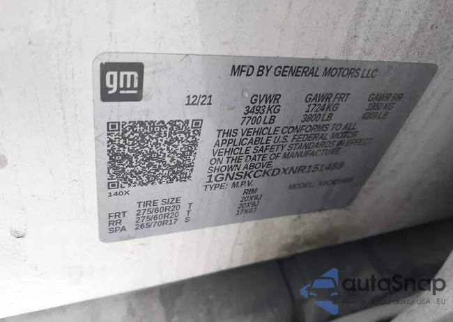 1GNSKCKDXNR151488: 43172177