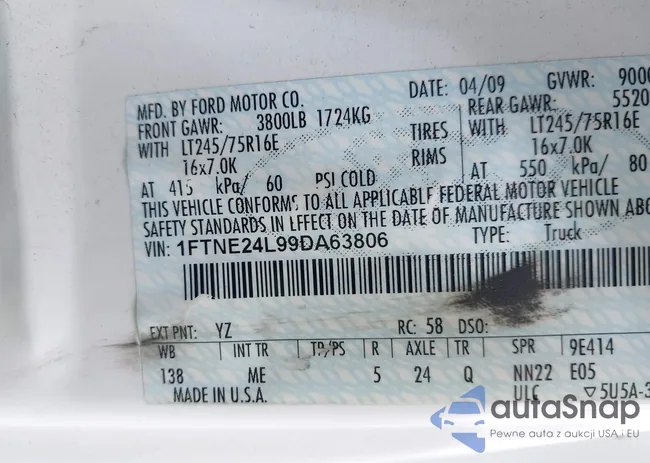 1FTNE24L99DA63806: 43172179