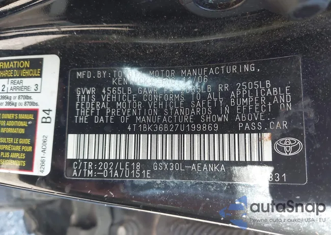 4T1BK36B27U199869: 43172192