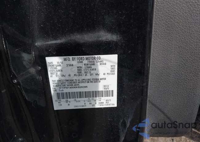 1FTPW14506KB26395: 43172215