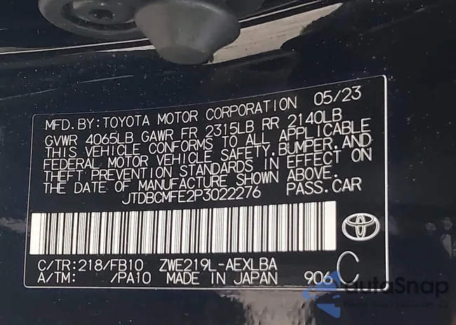 JTDBCMFE2P3022276: 43172524