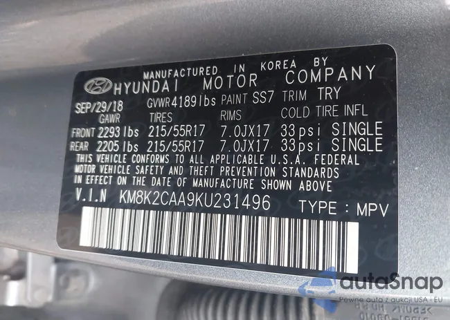 KM8K2CAA9KU231496: 43171599