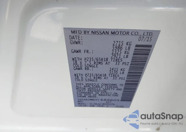 5N1AR2MM2FC689609: 43171606