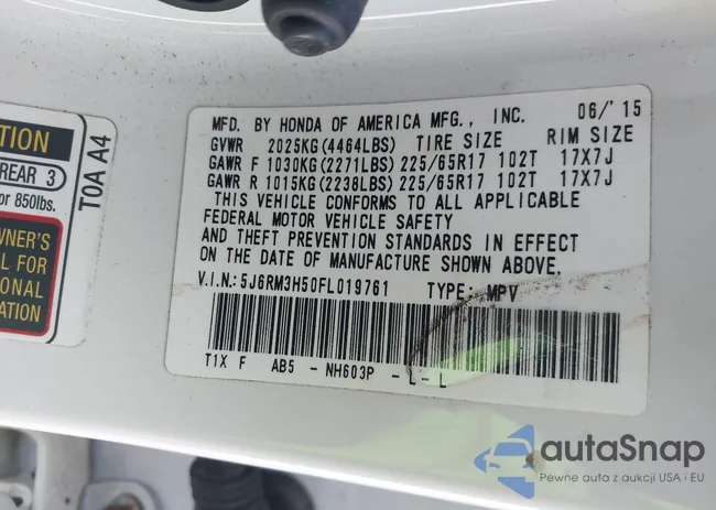 5J6RM3H50FL019761: 43171849