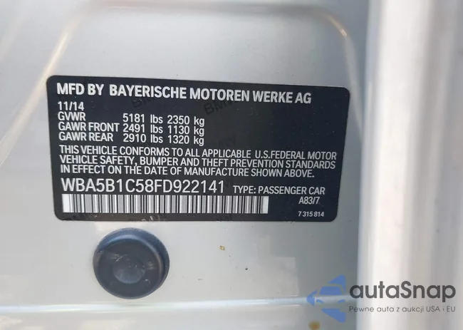 WBA5B1C58FD922141: 43171861