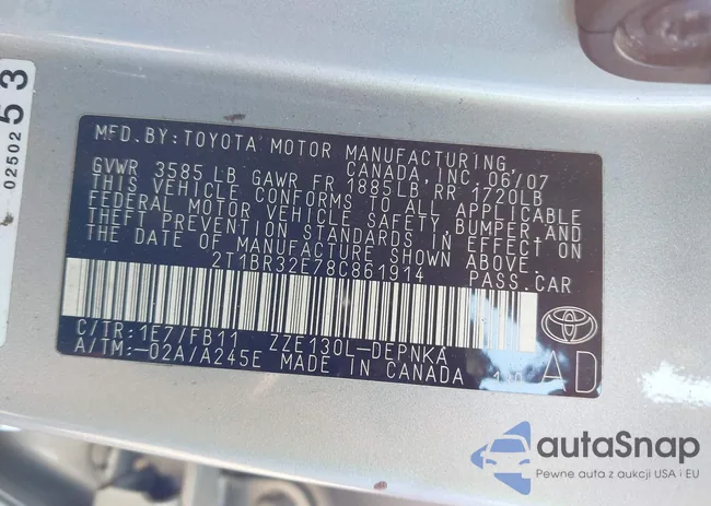 2T1BR32E78C861914: 43171884