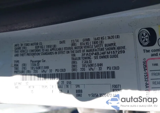 3FADP4BJ4FM157259: 43171945