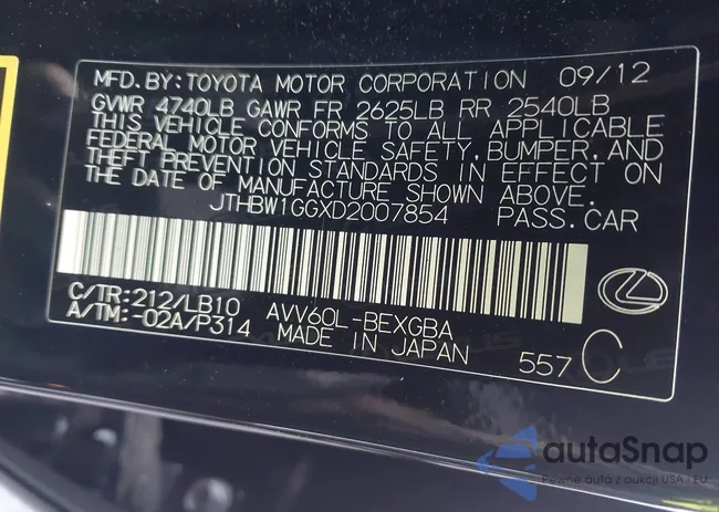 JTHBW1GGXD2007854: 43173075